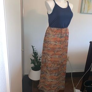 Tank Top Aztec Print Maxi Dress 14/16